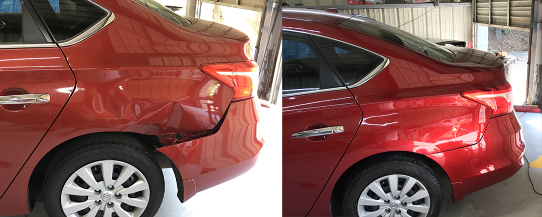 Red Car - Before and After Dent Repair
